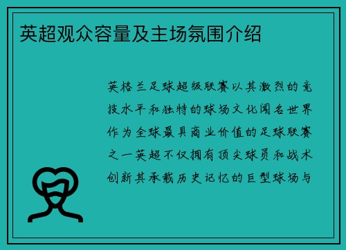 英超观众容量及主场氛围介绍